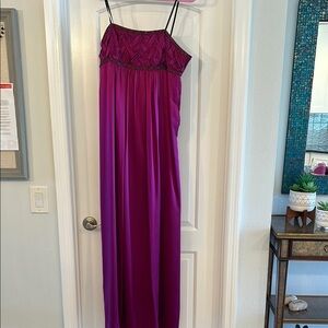 Laundry By Shelli Segal Purple Embellished Backless Maxi Dress